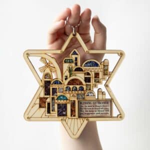 Jerusalem Star of David Handmade wood Home Blessing