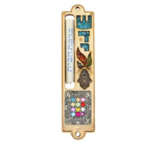 Handmade Mezuzah with the 12 stones